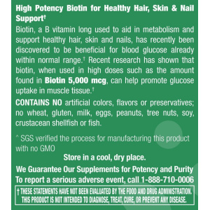 Biotin 5,000 mcg - 120 Capsules