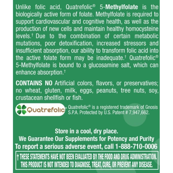 Methyl Folate 400 mcg - 90 Tablets