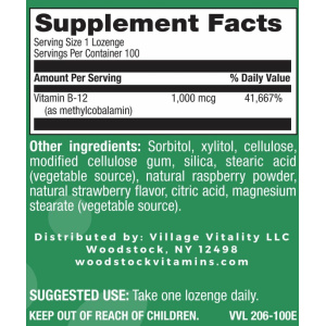 Methyl B12 1,000 mcg Natural Berry Flavor - 100 Lozenges