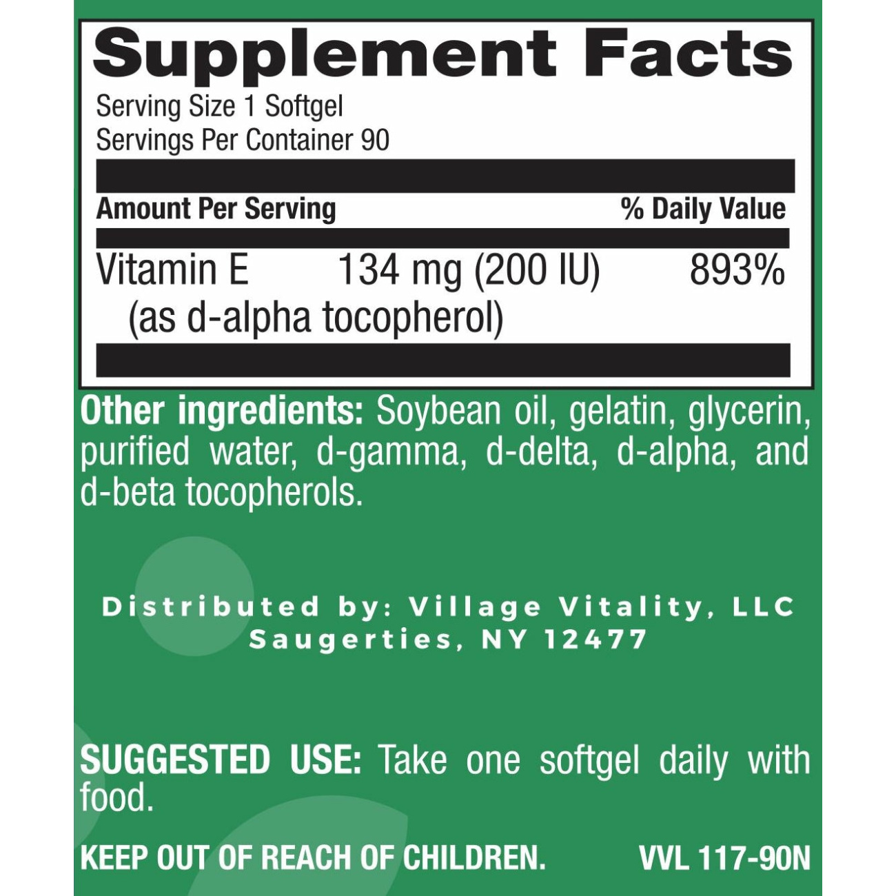 Vitamin E 200 IU Plus Mixed Tocopherols - 90 Softgels