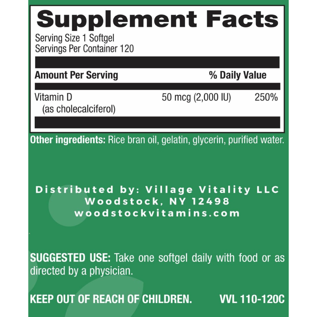 Vitamin D3 2,000 I.U. - 120 Softgels