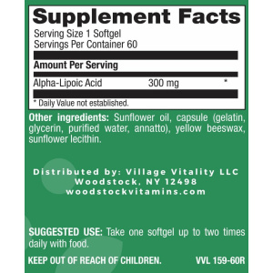 Alpha-Lipoic Acid 300mg - 60 Softgels