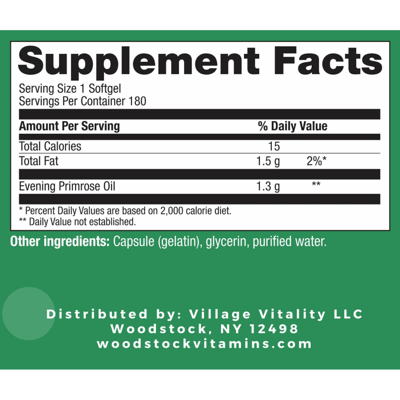 Evening Primrose Oil 1,300 mg - 180 Softgels