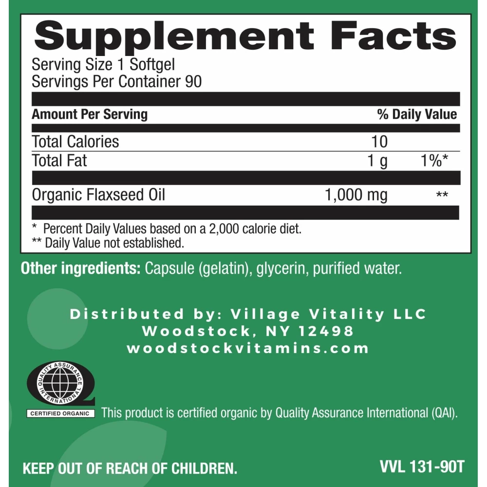 Flaxseed Oil 1,000mg - 90 Softgels