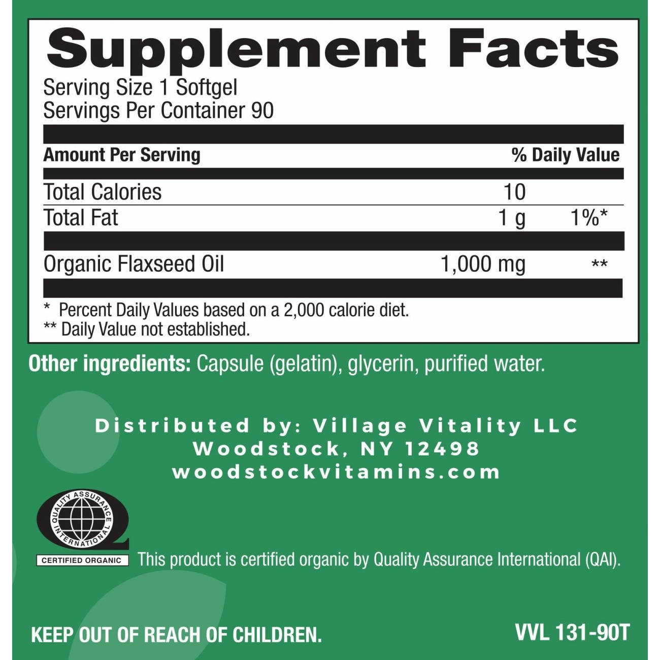 Flaxseed Oil 1,000mg - 90 Softgels