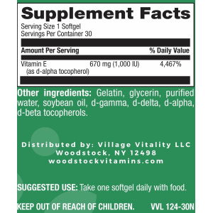 Vitamin E 1,000 I.U. Plus Mixed Tocopherols - 30 Softgels