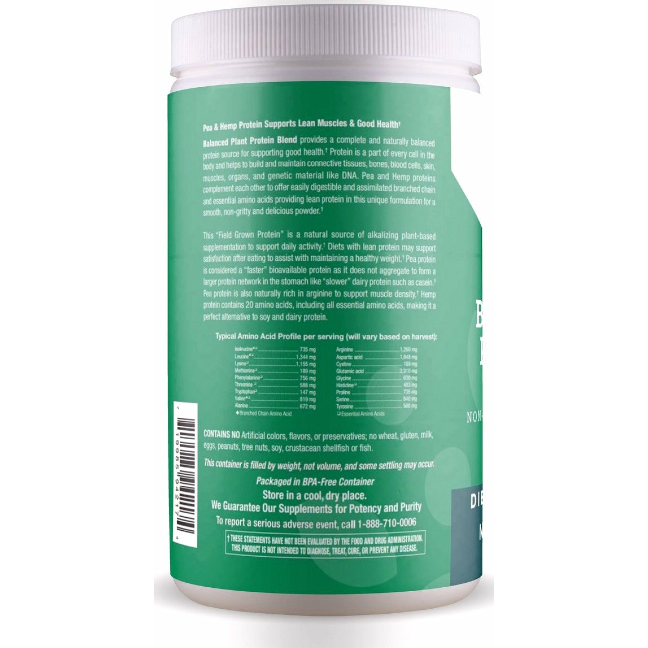 Organic Balanced Plant Protein Blend - Natural Vanilla Flavor - 13.8 oz Powder