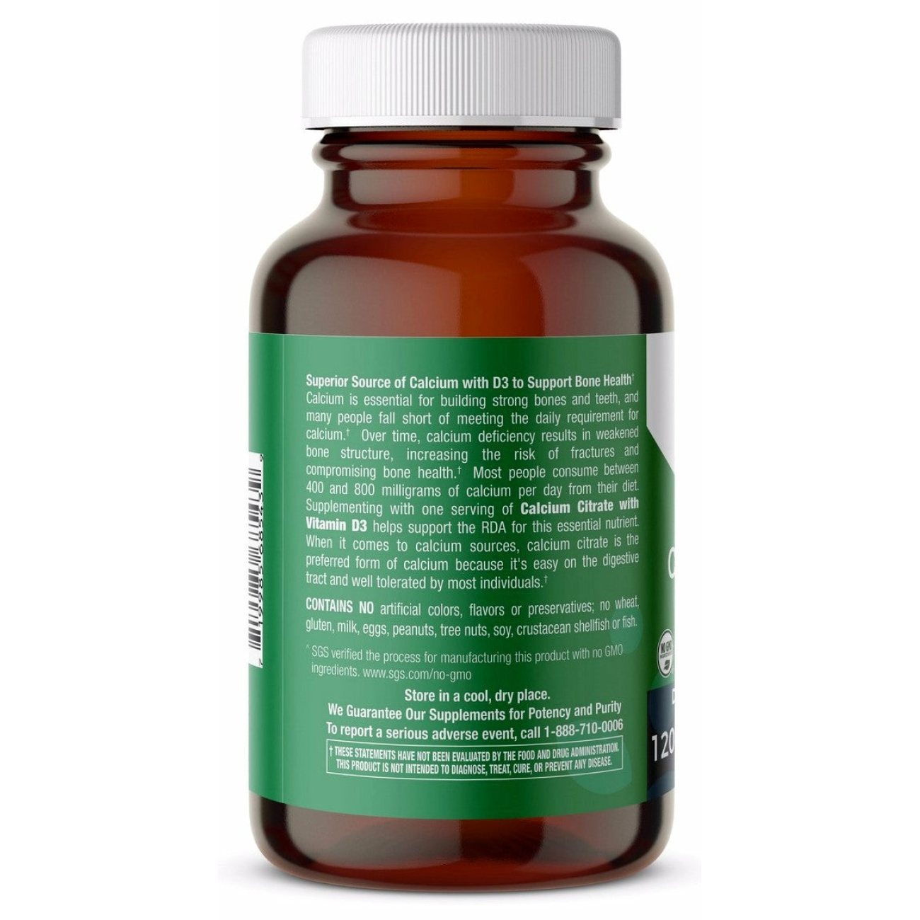 Calcium Citrate with Vitamin D3 - 120 Tablets