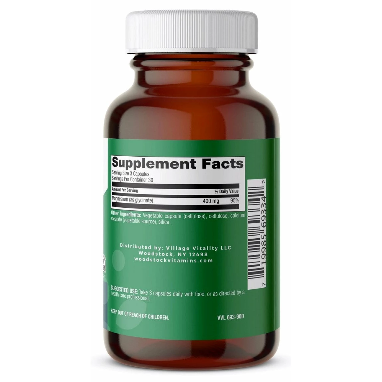 Magnesium Glycinate 400 mg - 90 Capsules