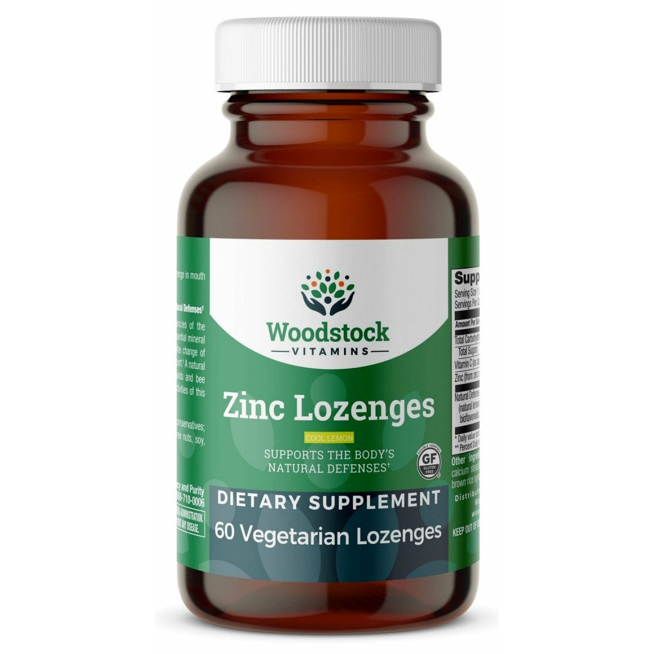 Zinc Lozenges - Cool Lemon Flavor - 60 Lozenges