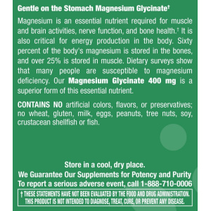 Magnesium Glycinate 400 mg - 90 Capsules