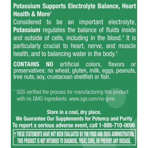 Potassium 99 mg - 100 Tablets