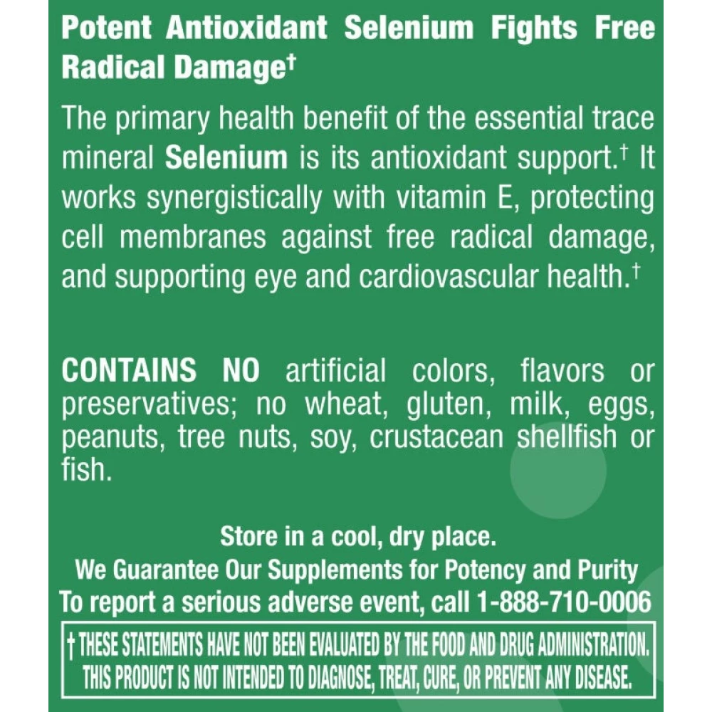 Selenium 100 mcg - 100 Capsules