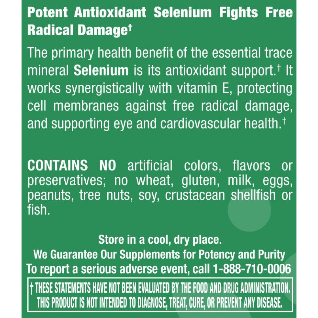 Selenium 100 mcg - 100 Capsules