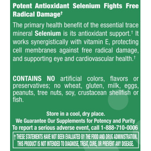 Selenium 100 mcg - 100 Capsules