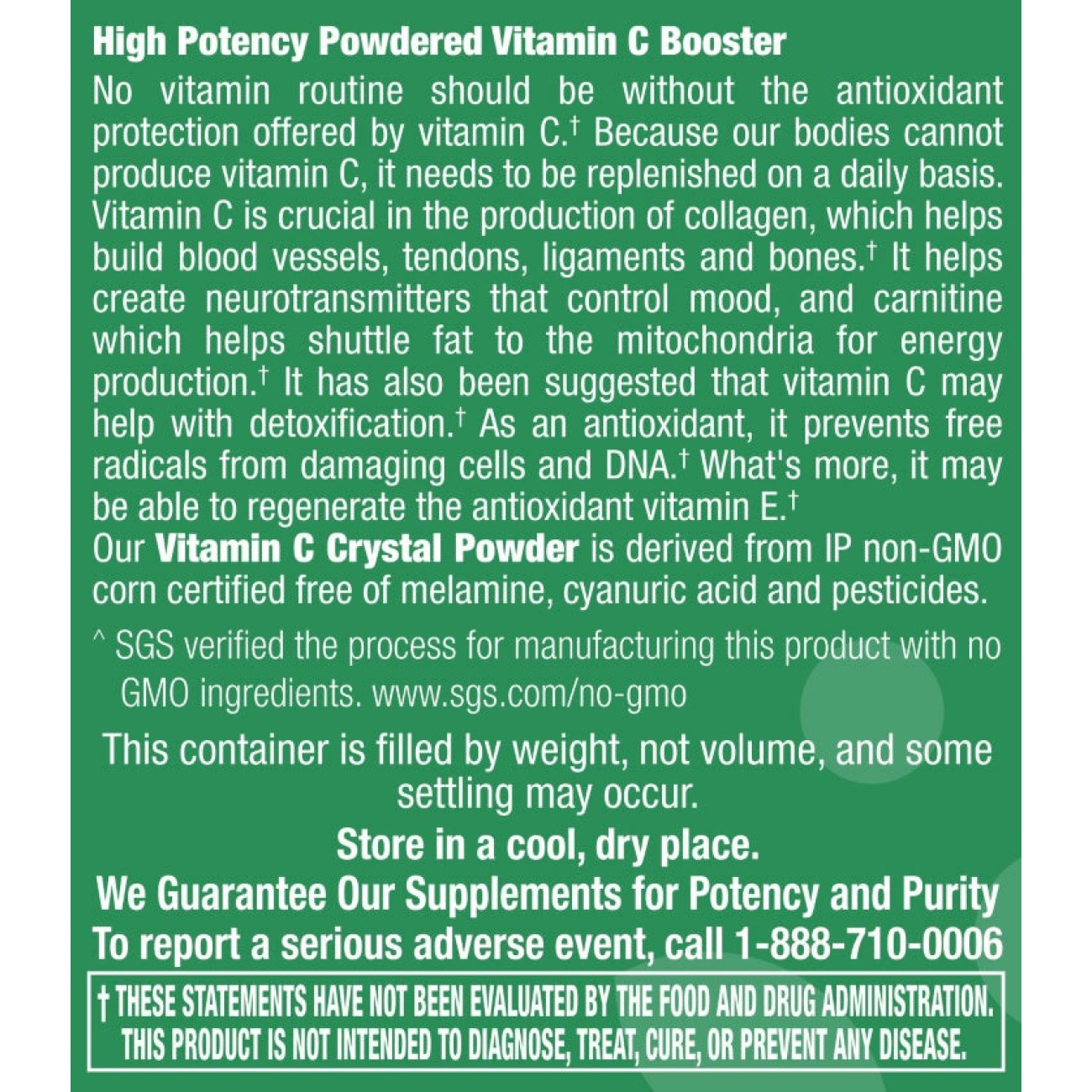 Vitamin C Crystal Powder - 4 oz Powder