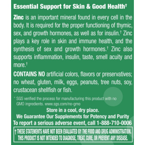 Zinc 50 mg - 100 Tablets