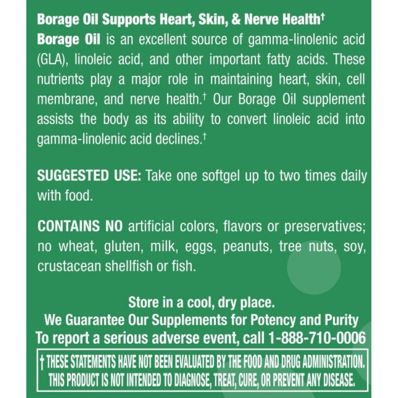 Borage Oil 1,000 mg - 90 Softgels