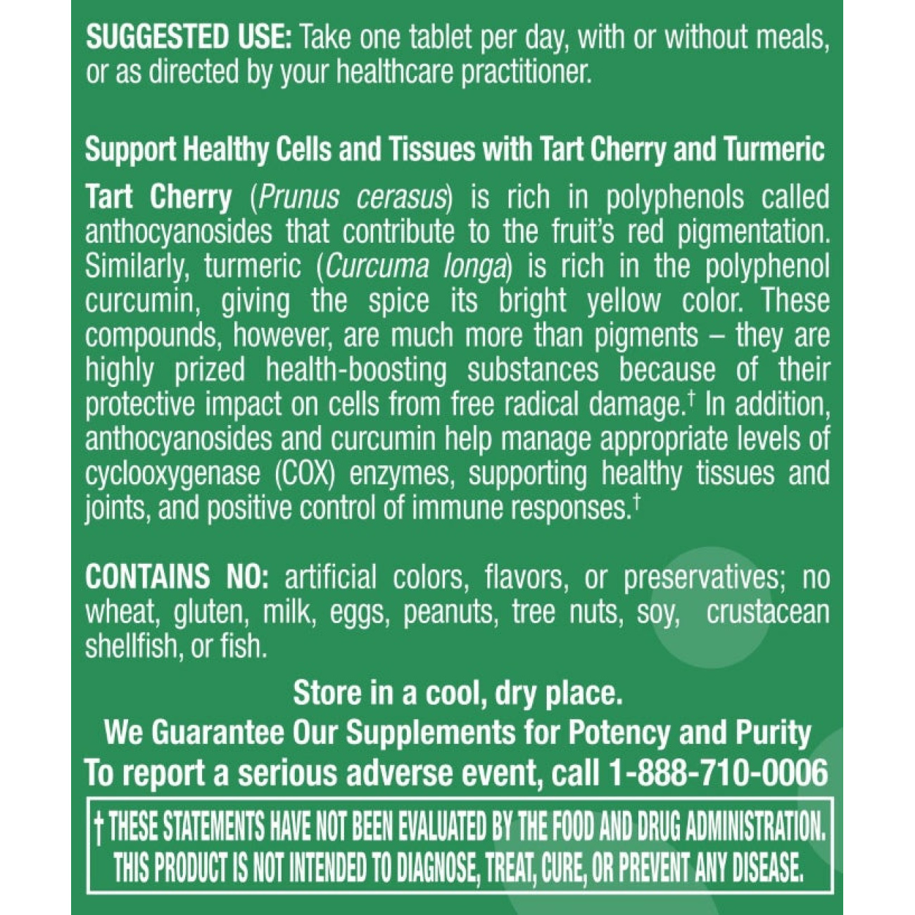 Tart Cherry with Turmeric - 30 Tablets