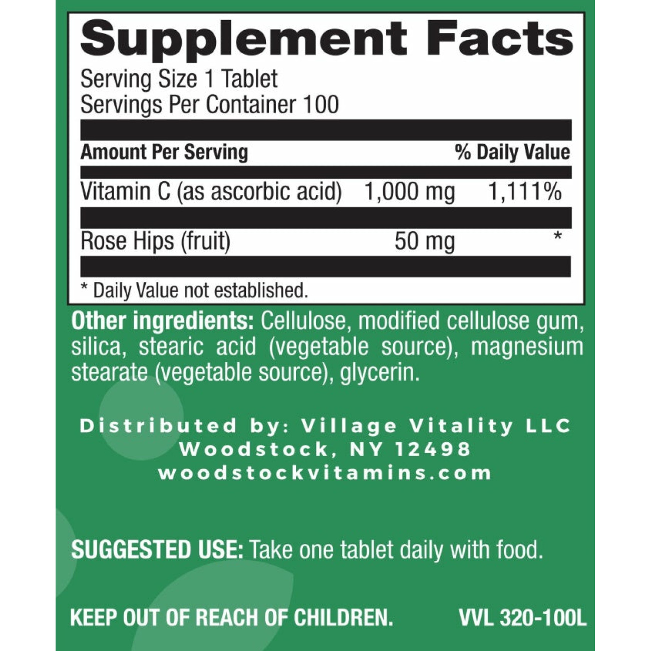 Vitamin C 1,000 mg with Rose Hips - 100 Tablets