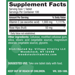 Vitamin C 1,000 mg with Rose Hips - 100 Tablets