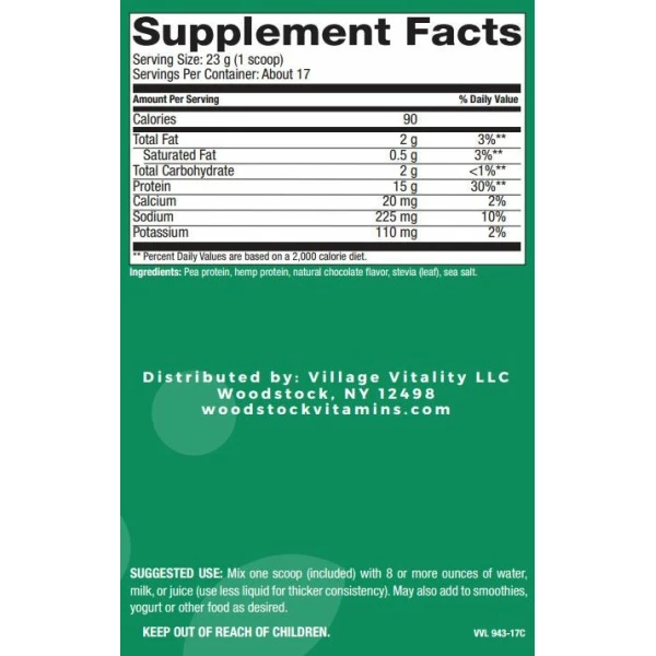 Balanced Plant Protein Blend - Natural Chocolate Flavor - 13.8 oz