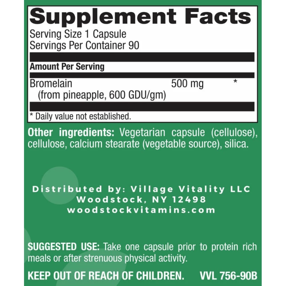 Bromelain 500mg - 90 Capsules