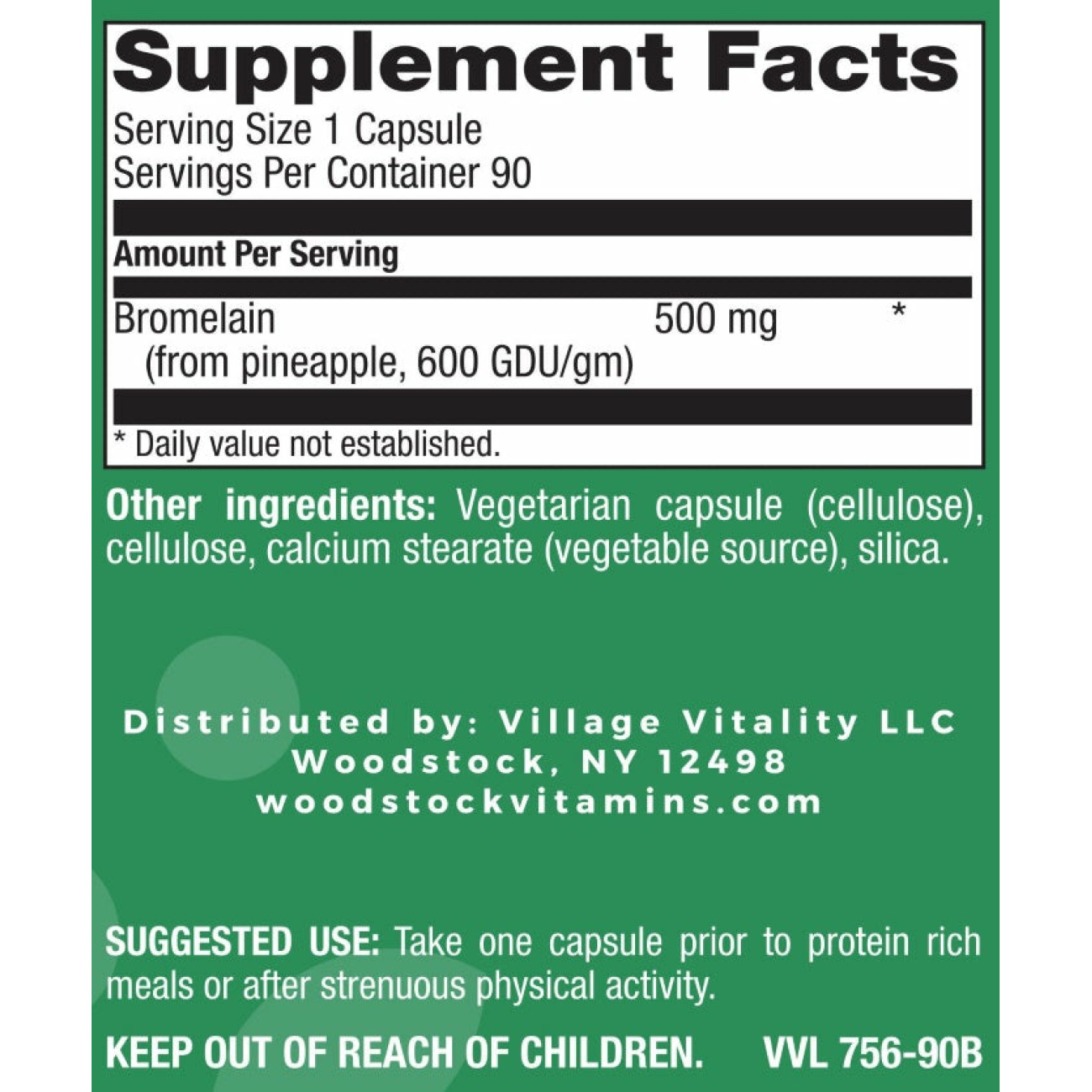Bromelain 500mg - 90 Capsules