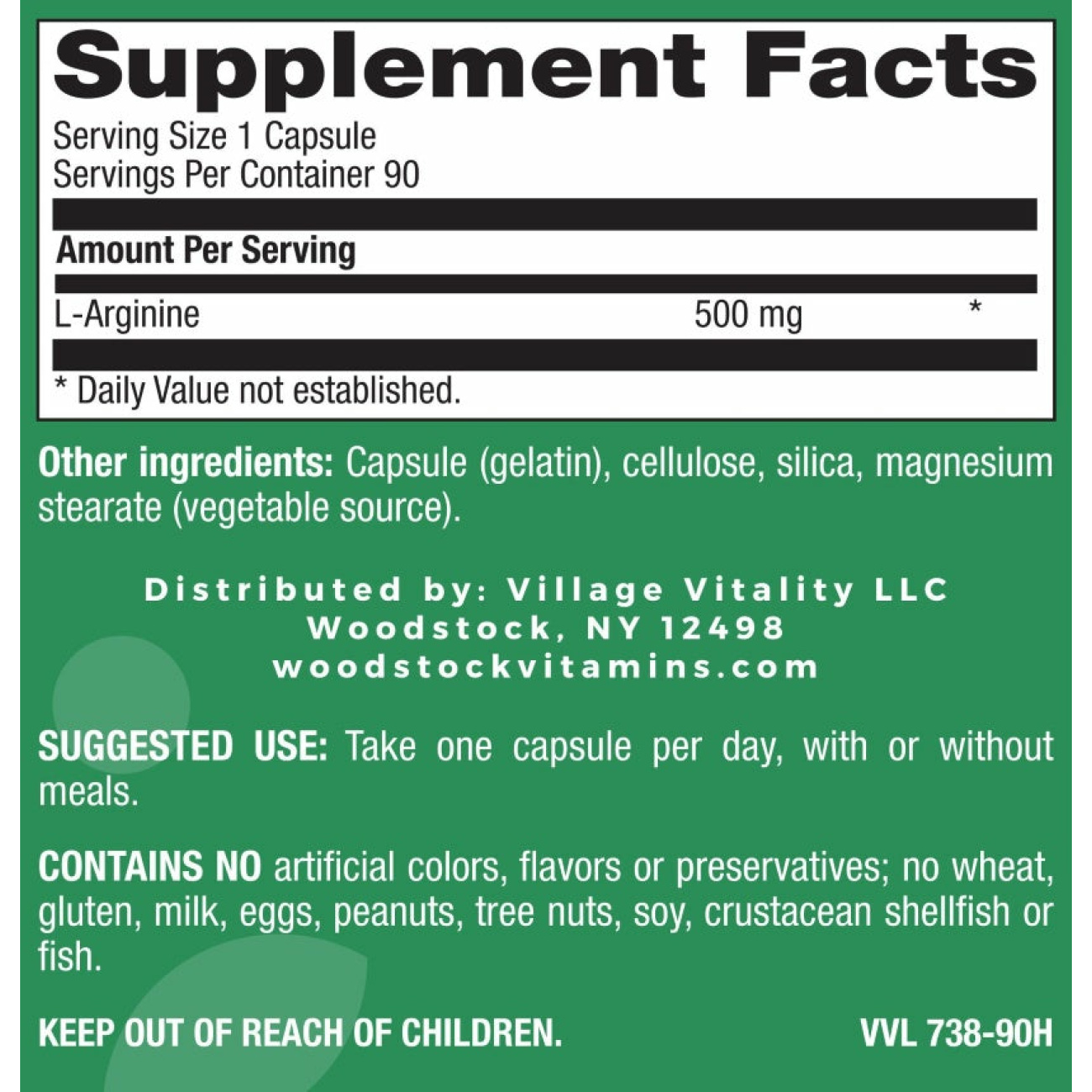 L-Arginine 500 mg - 90 Capsules