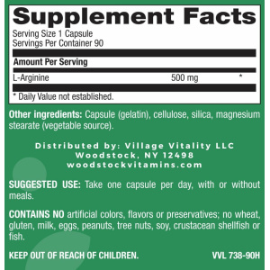 L-Arginine 500 mg - 90 Capsules