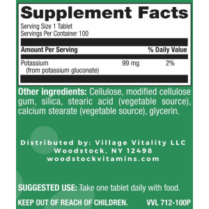 Potassium 99 mg - 100 Tablets