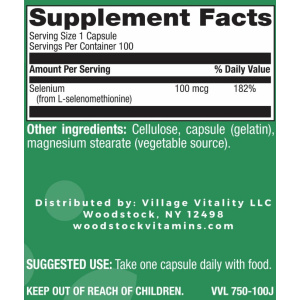 Selenium 100 mcg - 100 Capsules