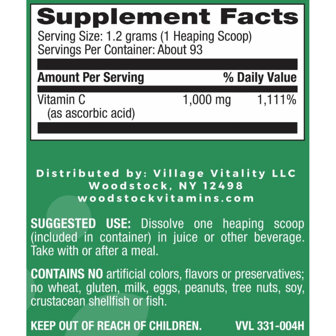 Vitamin C Crystal Powder - 4 oz Powder