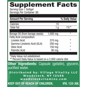 Borage Oil 1,000 mg - 90 Softgels