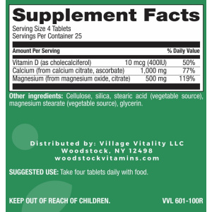 Cal-Mag Citrate Complex with Vitamin D3 - 100 Tablets