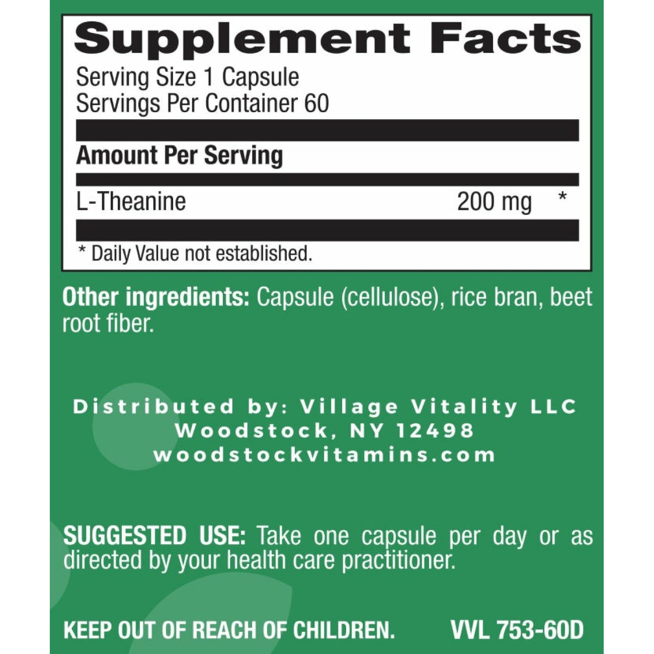 L-Theanine 200 mg - 60 Capsules