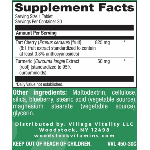 Tart Cherry with Turmeric - 30 Tablets