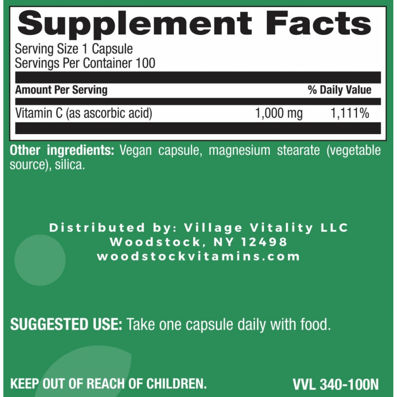 Vitamin C Caps 1,000 mg - 100 Capsules