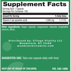Vitamin C Caps 1,000 mg - 100 Capsules
