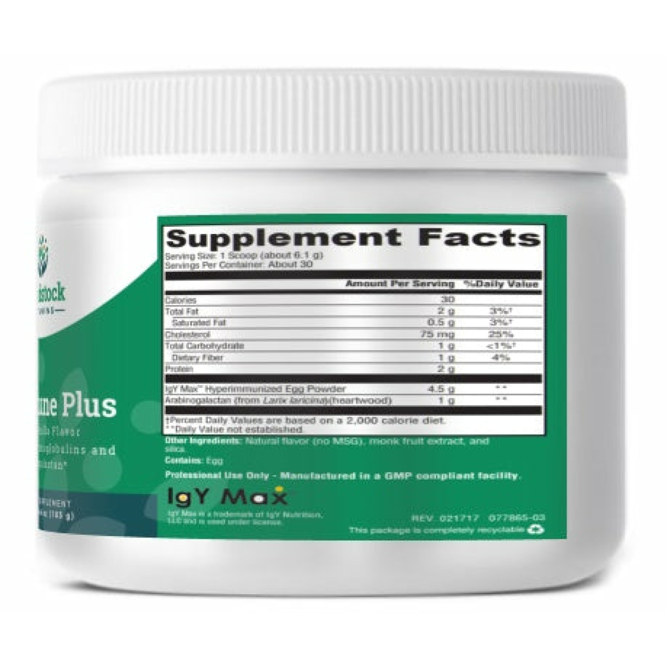 GI Immune Plus - Vanilla Flavor - 6.46 oz Powder