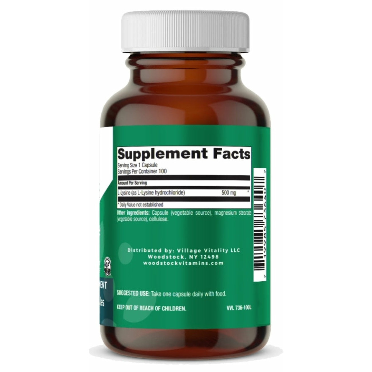 L-Lysine 500 mg - 100 Capsules