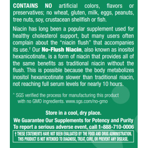No-Flush Niacin Inositol Hexanicotinate 525 mg - 100 Capsules