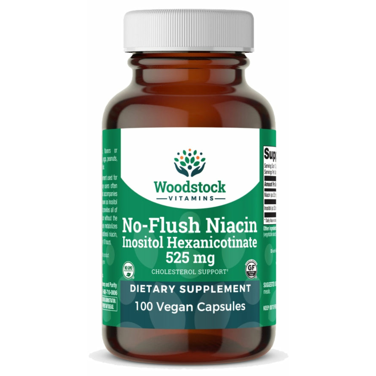 No-Flush Niacin Inositol Hexanicotinate 525 mg - 100 Capsules