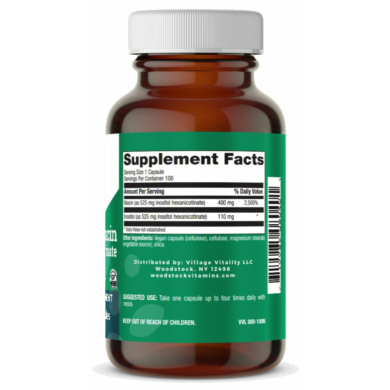 No-Flush Niacin Inositol Hexanicotinate 525 mg - 100 Capsules