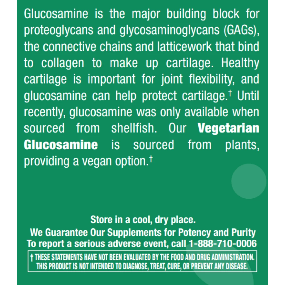 Vegetarian Glucosamine 750 mg - 120 Capsules