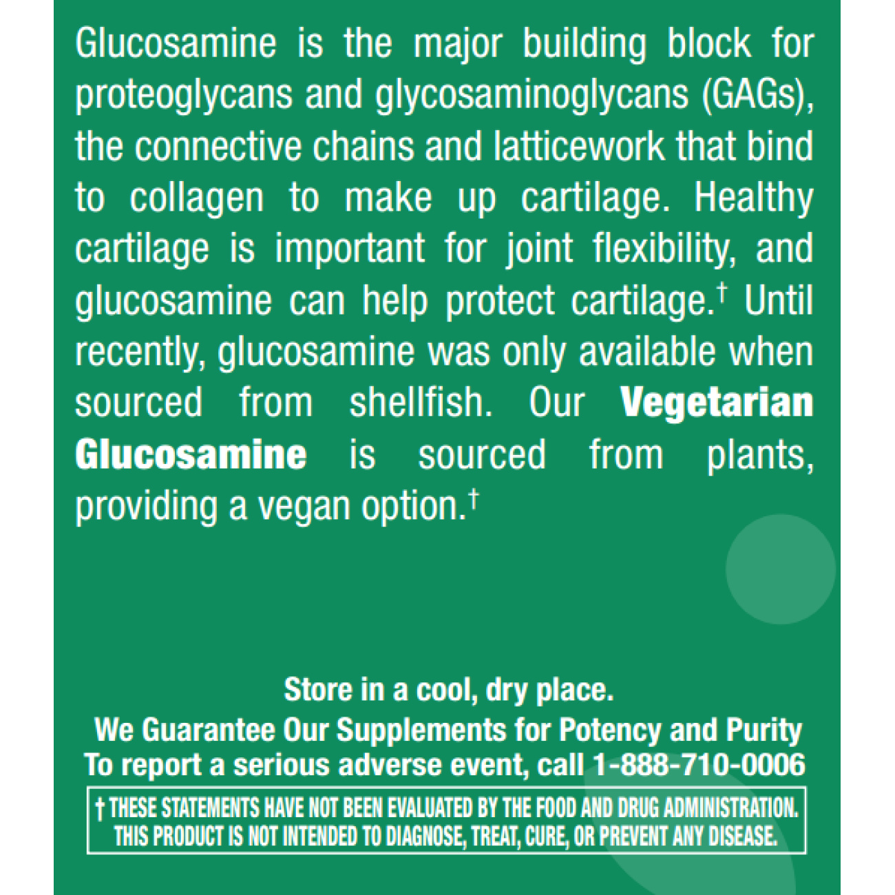 Vegetarian Glucosamine 750 mg - 120 Capsules