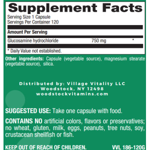 Vegetarian Glucosamine 750 mg - 120 Capsules