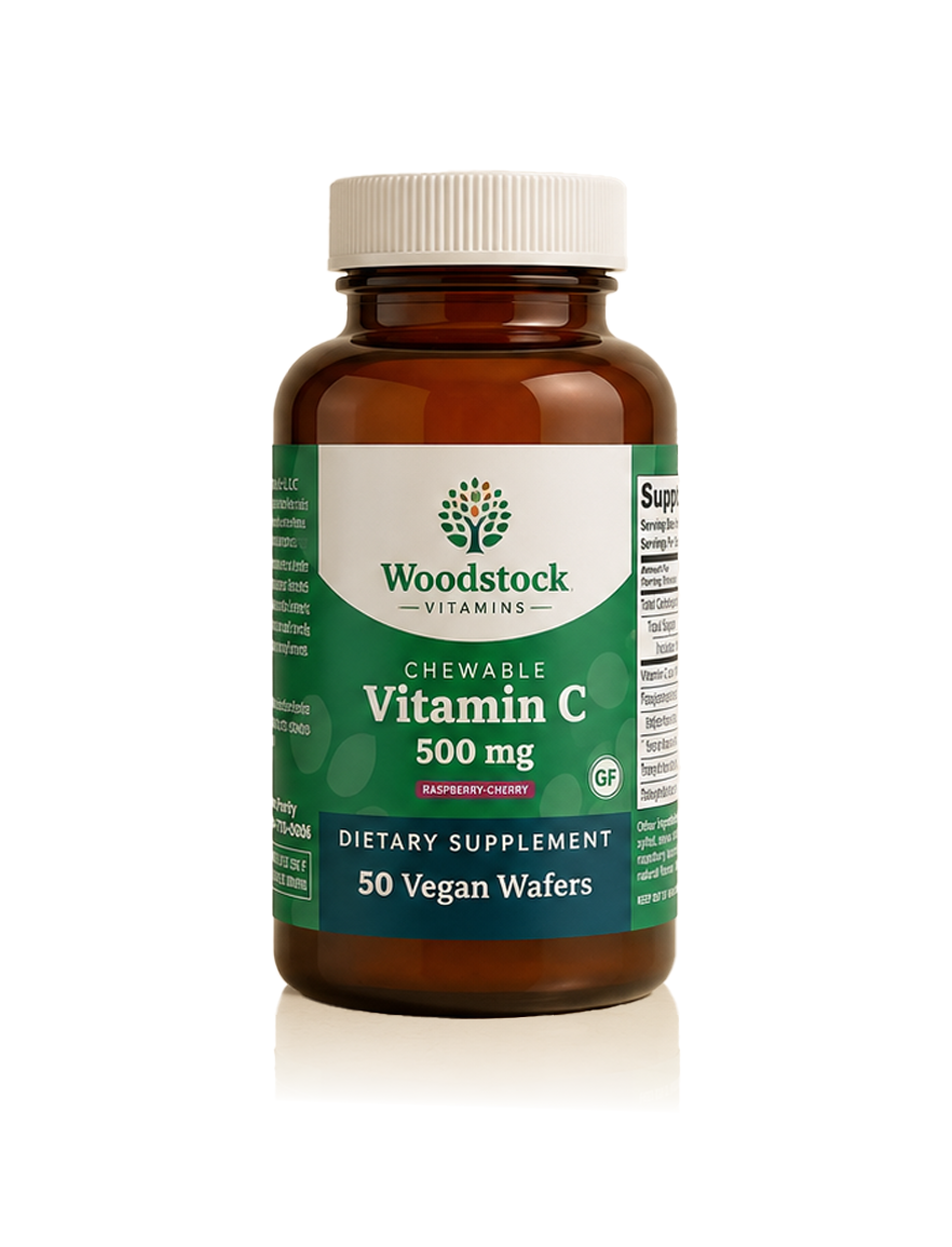 Chewable Vitamin C 500 mg Raspberry-Cherry Flavor - 50 Wafers