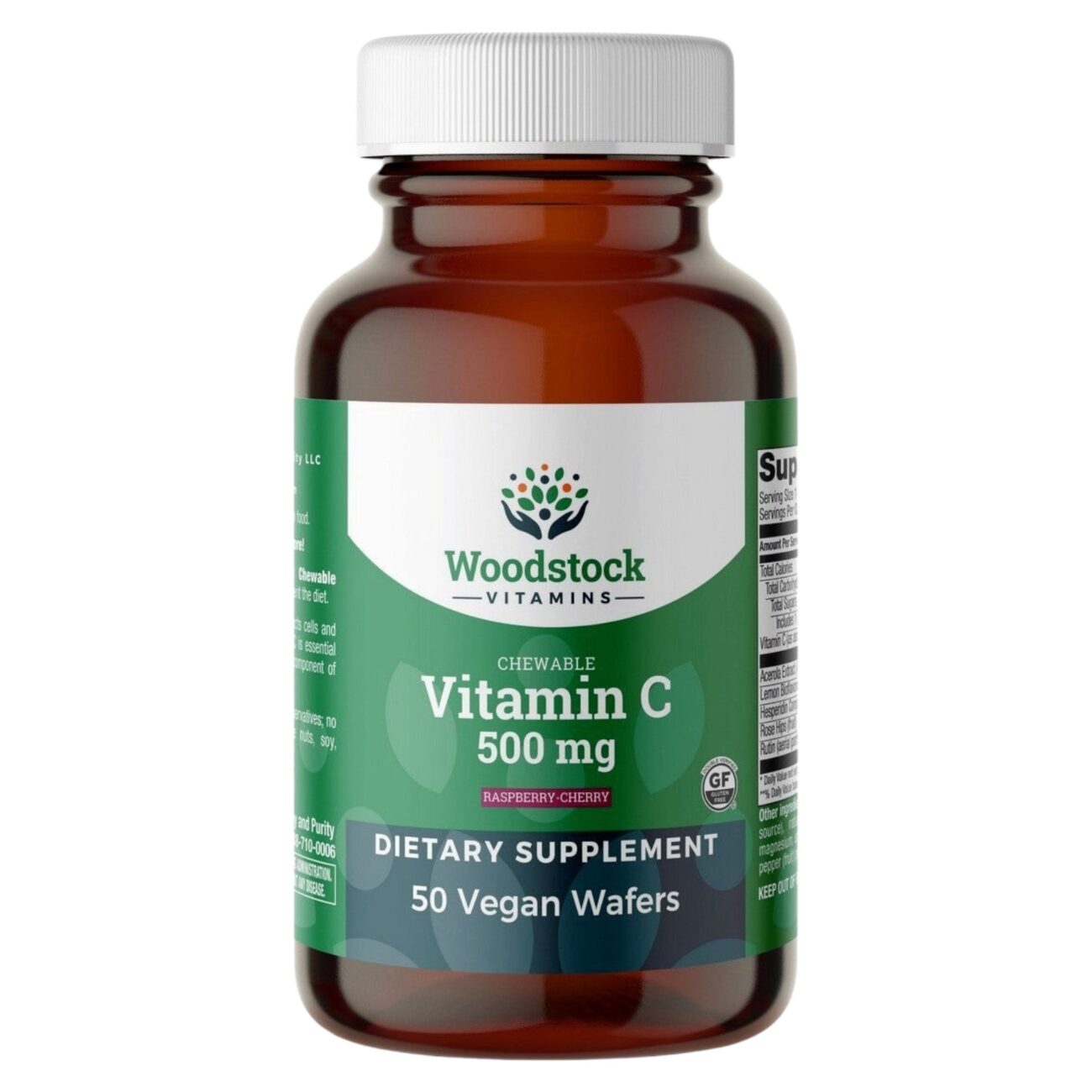 Chewable Vitamin C 500 mg Raspberry-Cherry Flavor Wafers